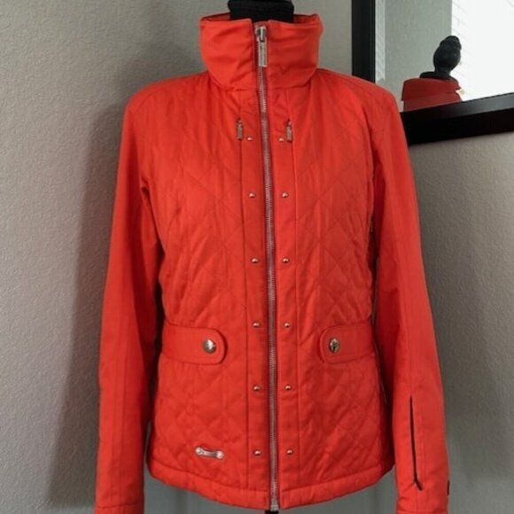 VINTAGE Y2K Spyder Xtl 10000 Ski Snowboard Winter Jacket Coat Coral Orange Sz 8 - Picture 1 of 16
